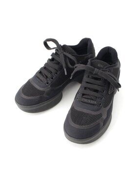 Prada Re-Nylon Mesh Heels Low-Top Sneakers Black